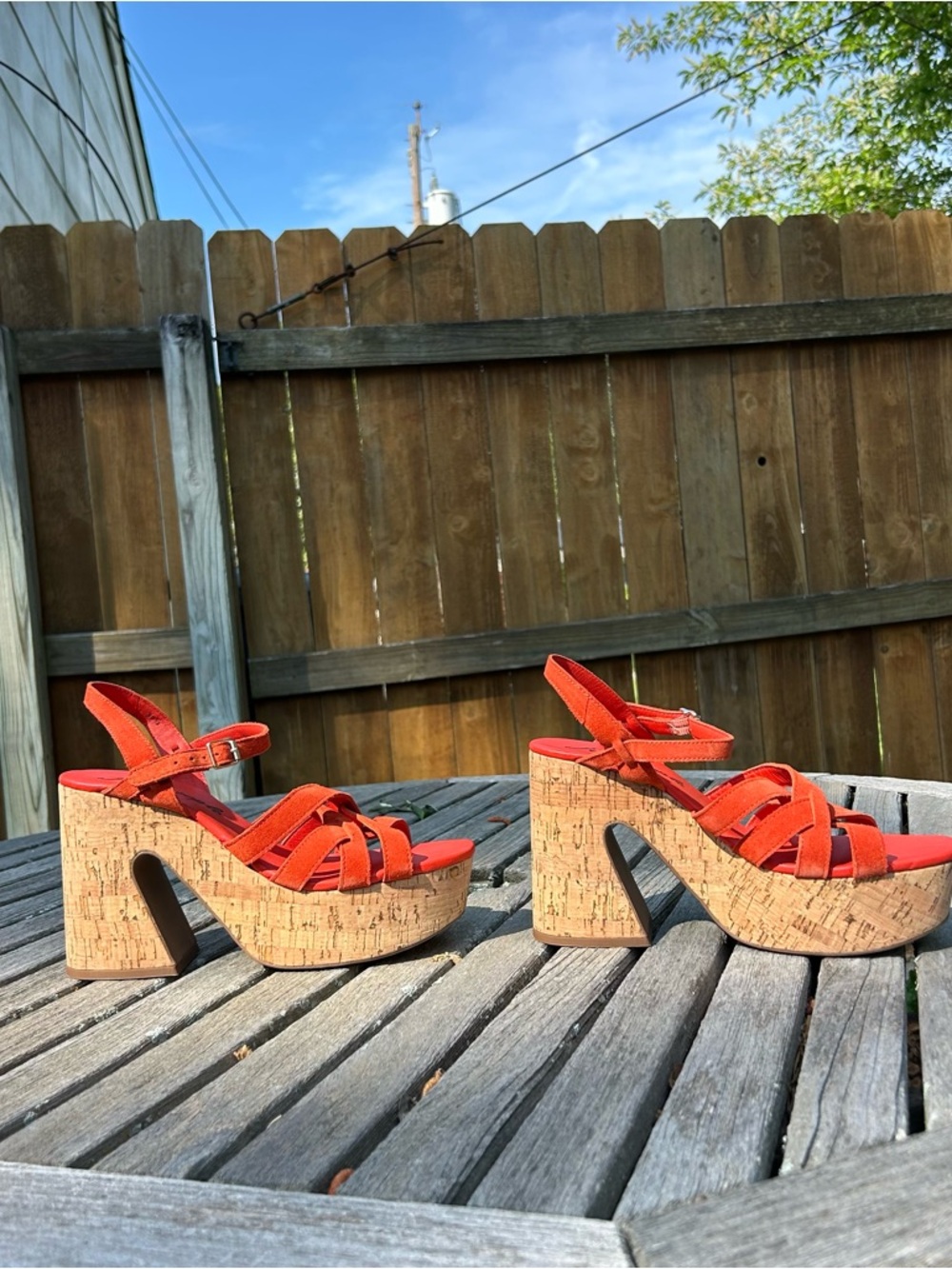Free People Lisbon Orange Platform Sandal size 39.5 EU spring summer